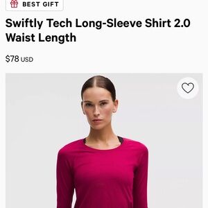 Swiftly Tech Long-Sleeve Shirt 2.0 - Berry Rumble Sz 8